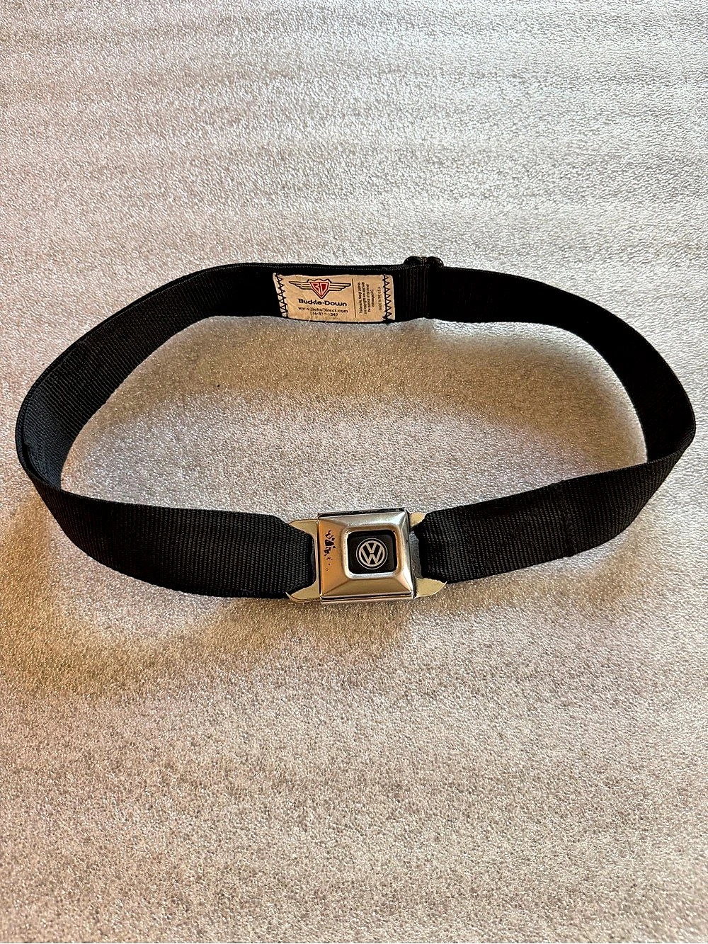 Buckle-Down Volkswagen Seatbelt Belt Black & Gold